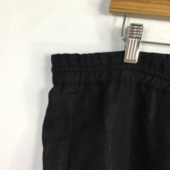 Eileen Fisher Womens Linen Cropped Pant Drawstring Waist Linen Black Size Large - Picture 4 of 16